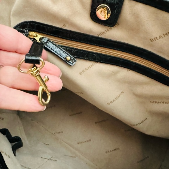 Brahmin Medium “Julian” Croc-Embossed Leather Bag - Picture 10 of 16